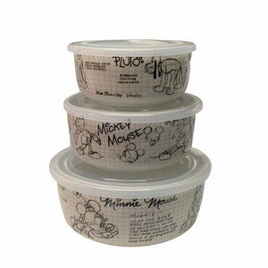 Disney Sketchbook Ceramic Covered Bowl Set